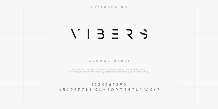 Vector een zwart-wit lettertype met de letters vibers alfabetlettertype vectorillustraties