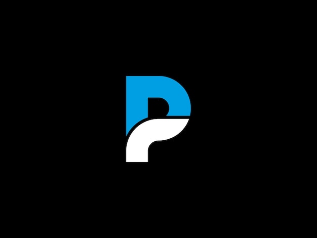 Een zwart-wit logo met de letter p erop