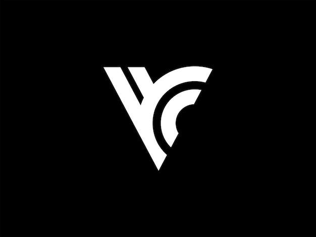 Een zwart-wit logo met de letters v en c