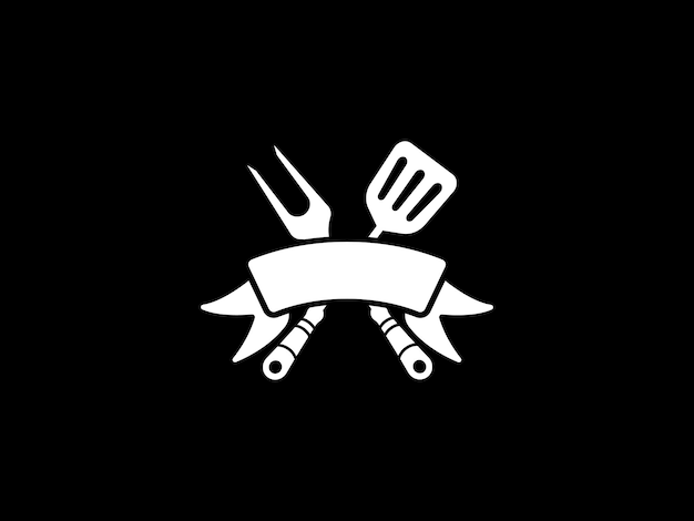 Vector een zwart-wit logo voor een bbq-grill