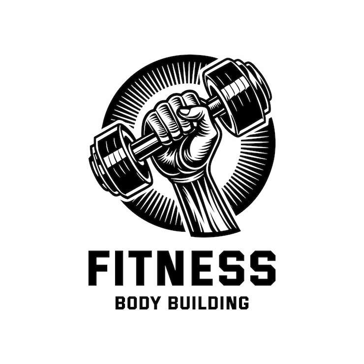 Vector een zwart-wit logo voor een fitnesscentrum