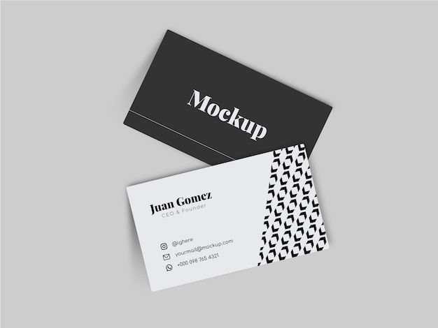 Een zwart-wit mock-up van een visitekaartje