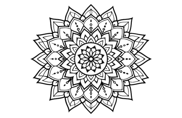 een zwart-wit ontwerp dat is ontworpen om te lijken op een bloem