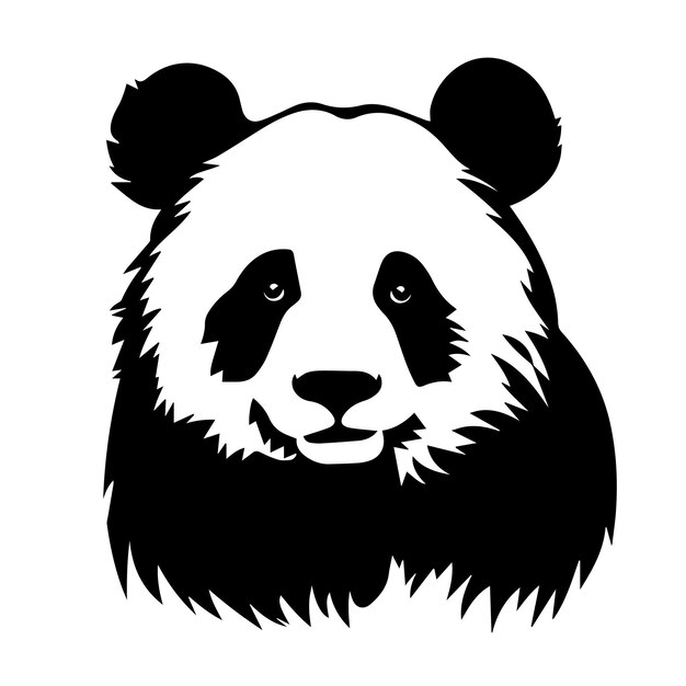 Een zwart-wit panda Vector.