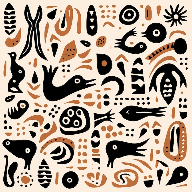 Een zwart-wit patroon met bruin