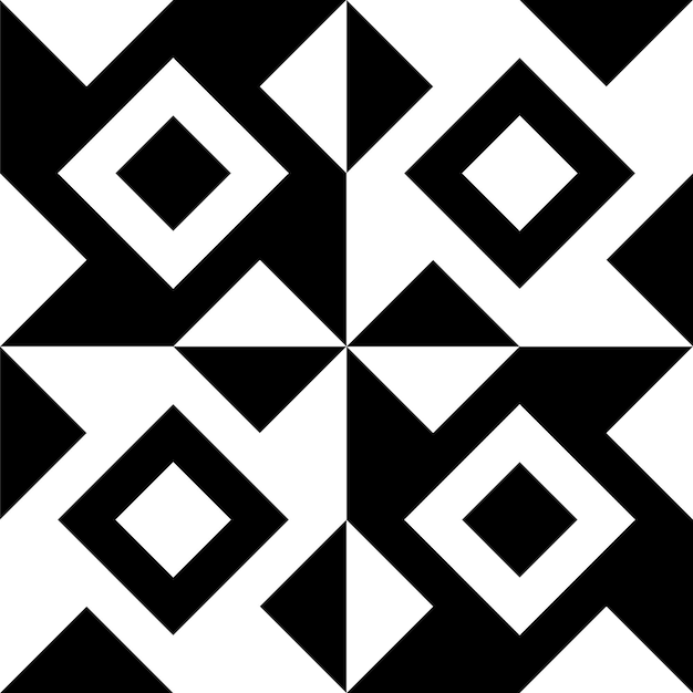 Een zwart-wit patroon met vierkanten en het woord zigzag Ontwerp voor bedrukte sjaals en textiel