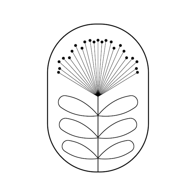 Een zwart-wit tekening van een blad met het woord paardebloem erop