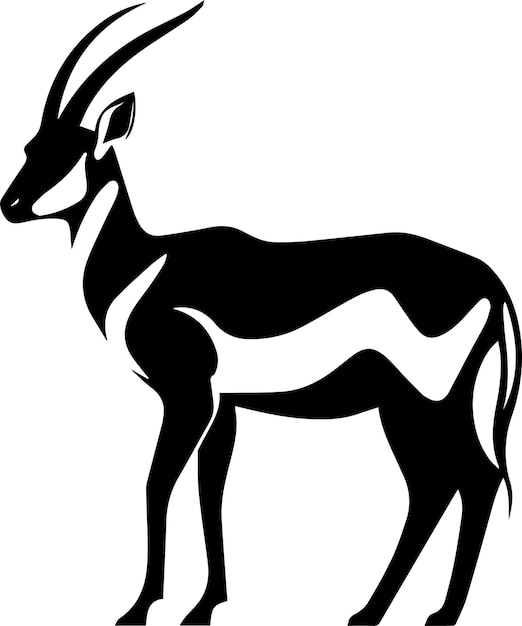 Een zwart-wit van een antilope Vector