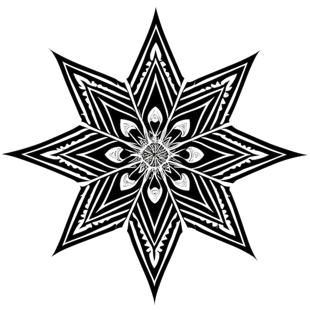 Vector een zwart-witte ster met het woord ster erop.