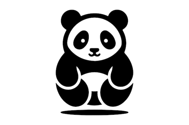 een zwart-witte tekening van een panda met een tag dat zegt panda
