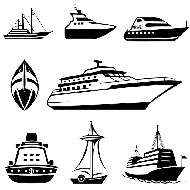 een zwart-witte tekening van een schip en een schip