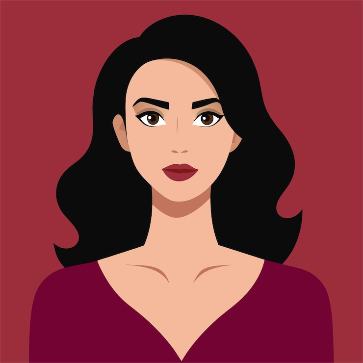 Vector een zwart-witte tekening van een vrouw met lang blond haar