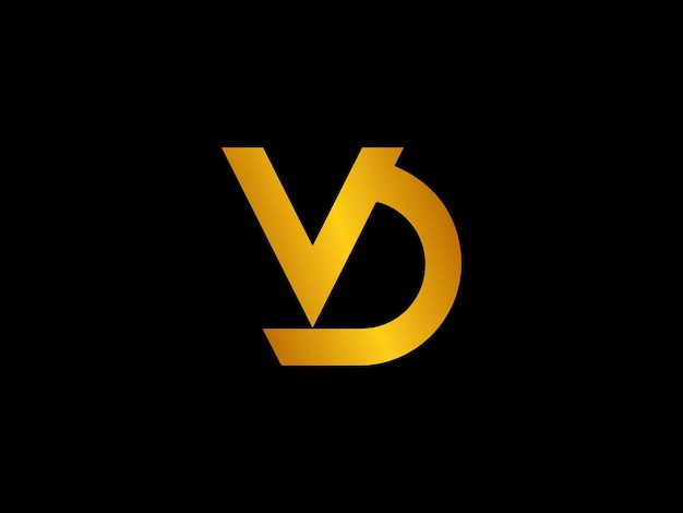 Een zwarte achtergrond met daarop een geel vd-logo
