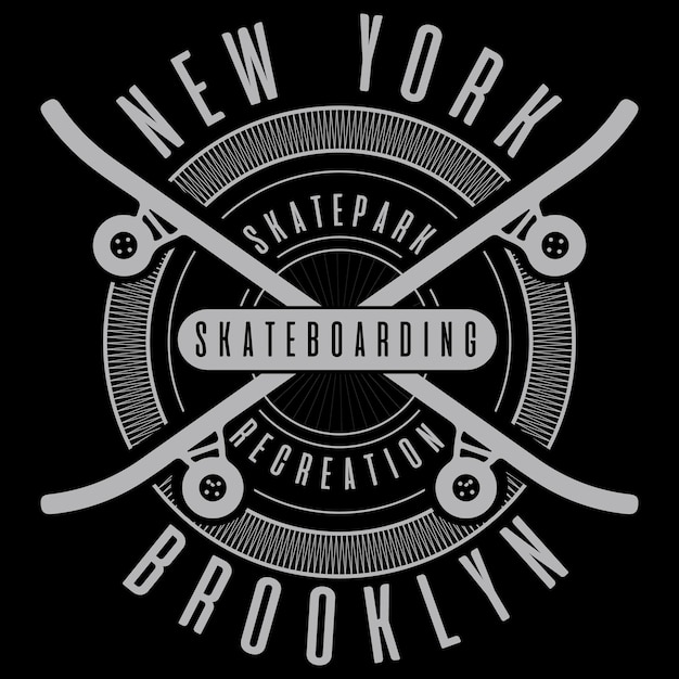 Een zwarte achtergrond met de woorden new york skateboarding erop