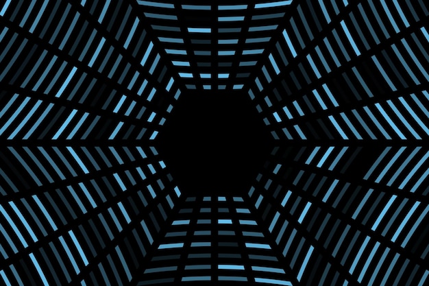 Een zwarte achtergrond met een blauw patroon in het midden.