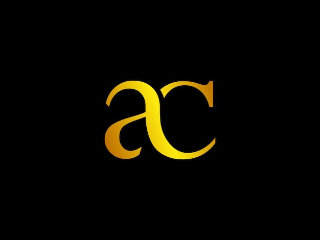 Een zwarte achtergrond met een geel logo met de tekst ac