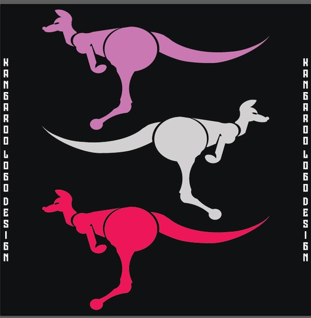 Vector een zwarte achtergrond met het kangoeroe-logo