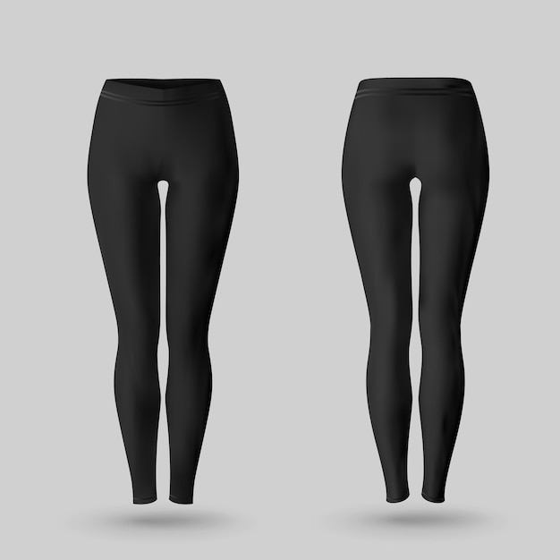 Een zwarte legging met de achterkant van de legging