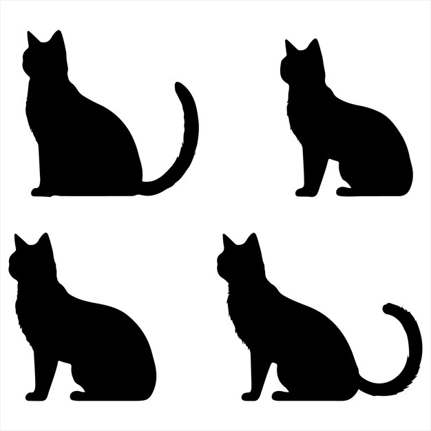 Een zwarte silhouet Nala kat set