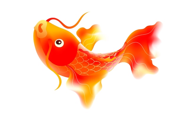 Een zwemmende karper, de Chinese koi van het stijlfestival, vectorillustratie