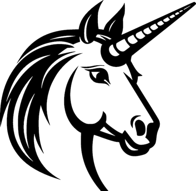 Eenhoorn zwart-wit geïsoleerde icoon vector illustratie