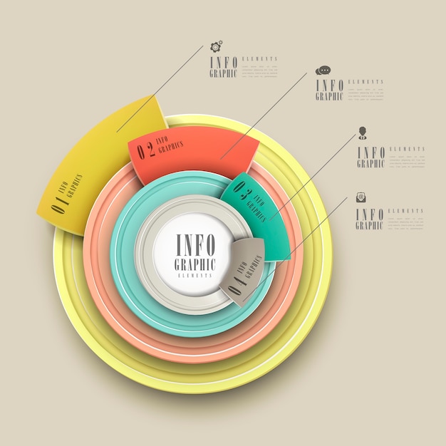 Vector eenvoud infographic sjabloonontwerp met cirkelvormige elementen