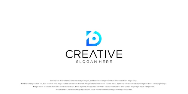Eenvoudig abstract letter d logo-ontwerp met moderne concept premium vector