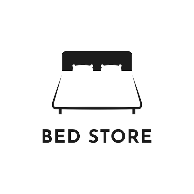 Eenvoudig bed logo ontwerp creatief idee