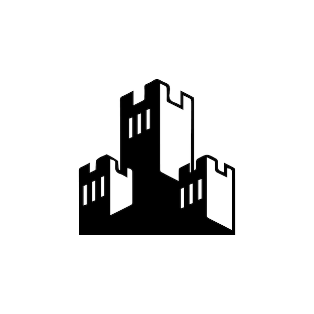 Eenvoudig bewerkbaar logo-ontwerp voor kasteelpaleis