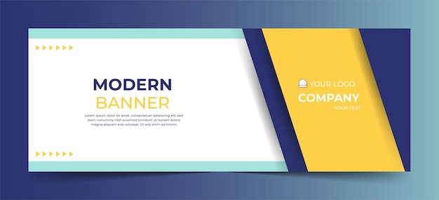 Eenvoudig blauw geel bedrijf moderne abstracte banner gratis vector