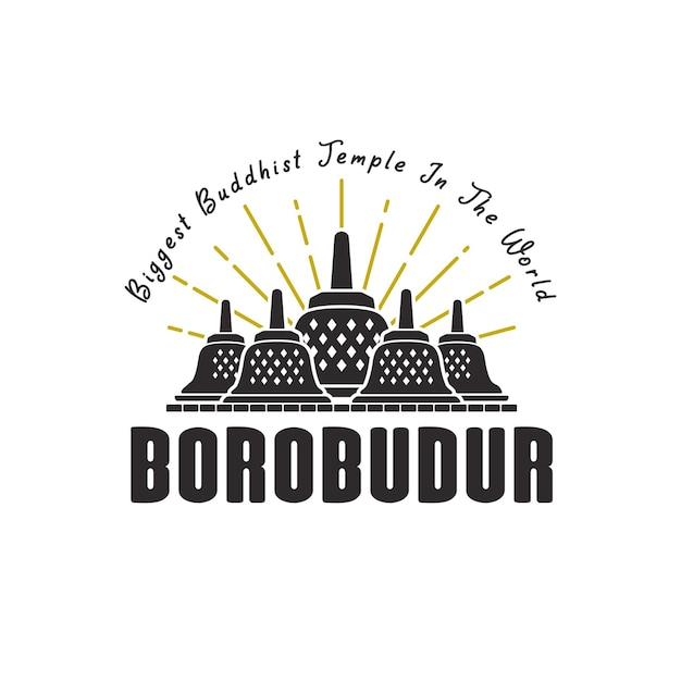 Eenvoudig Borobudur-tempel Logo Vector Design