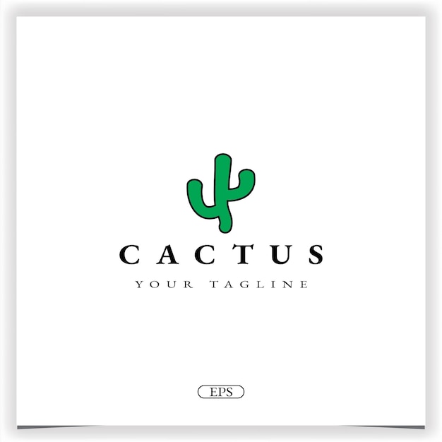 Eenvoudig cactus logo premium elegante sjabloon vector eps 10