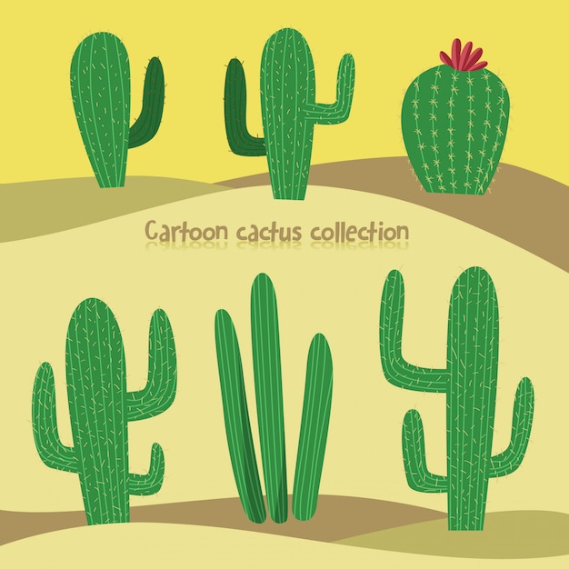Eenvoudig cactusillustratiepak