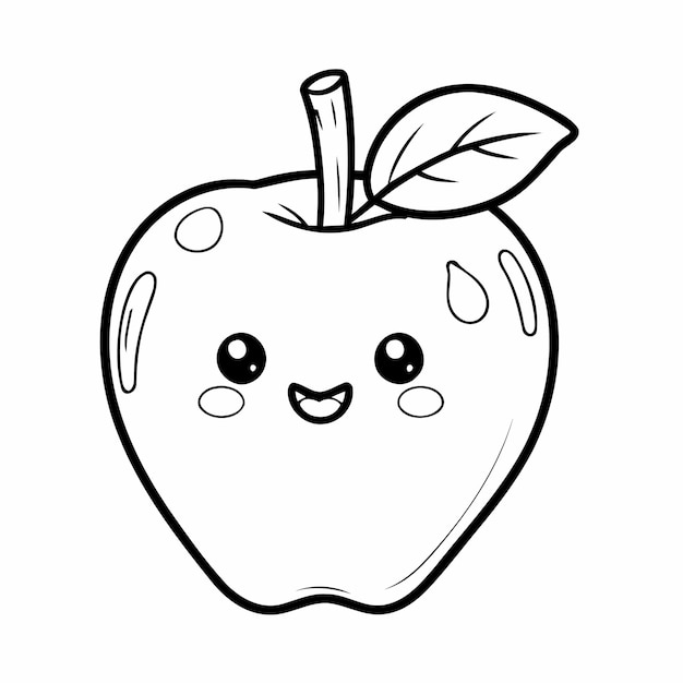 Vector eenvoudig caramel apple doodle kleurboek omslagontwerp.