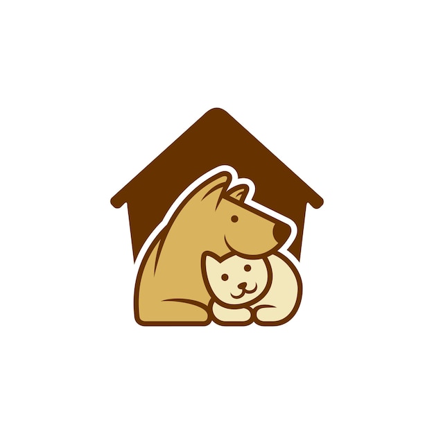 Eenvoudig Cat Dog-logo-ontwerp
