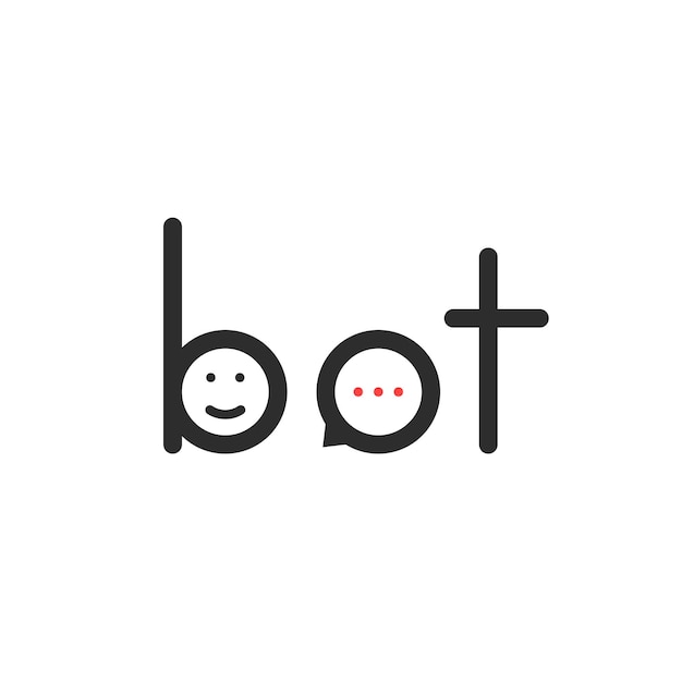 Eenvoudig chatbot-logo zoals belettering