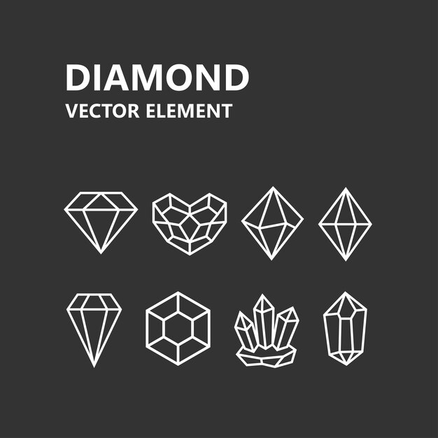 Vector eenvoudig diamant vector icoon