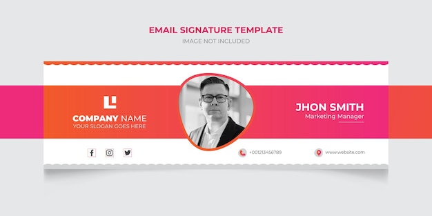 Eenvoudig e-mailhandtekeningontwerp en webbannersjabloon
