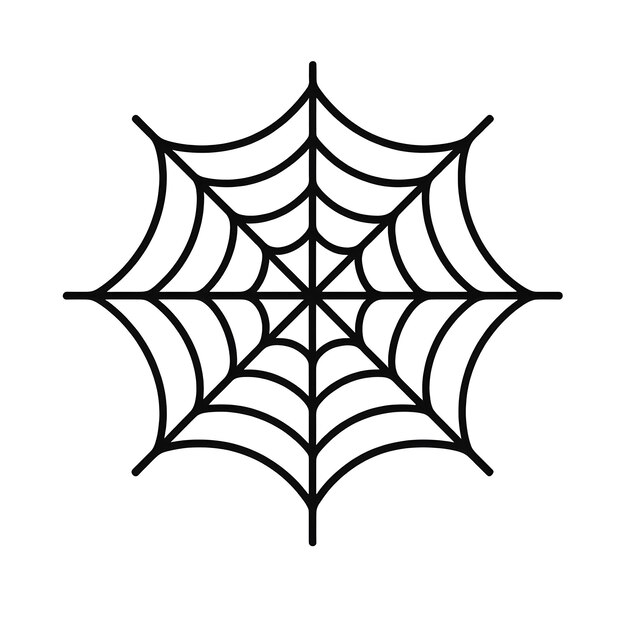 Eenvoudig en angstaanjagend spinnenweb-icoon voor Halloween en enge evenementen