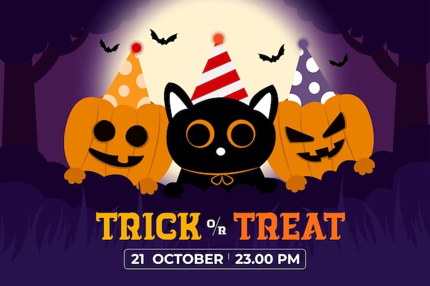 Eenvoudig en elegant Halloween-grafisch ontwerpsjabloon dat gemakkelijk aan te passen is
