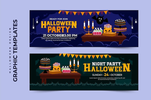 Eenvoudig en elegant Halloween-grafisch ontwerpsjabloon dat gemakkelijk aan te passen is