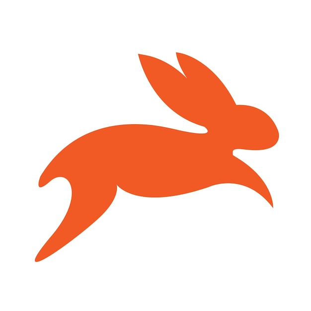 Eenvoudig en elegant konijn logo vector sjabloon