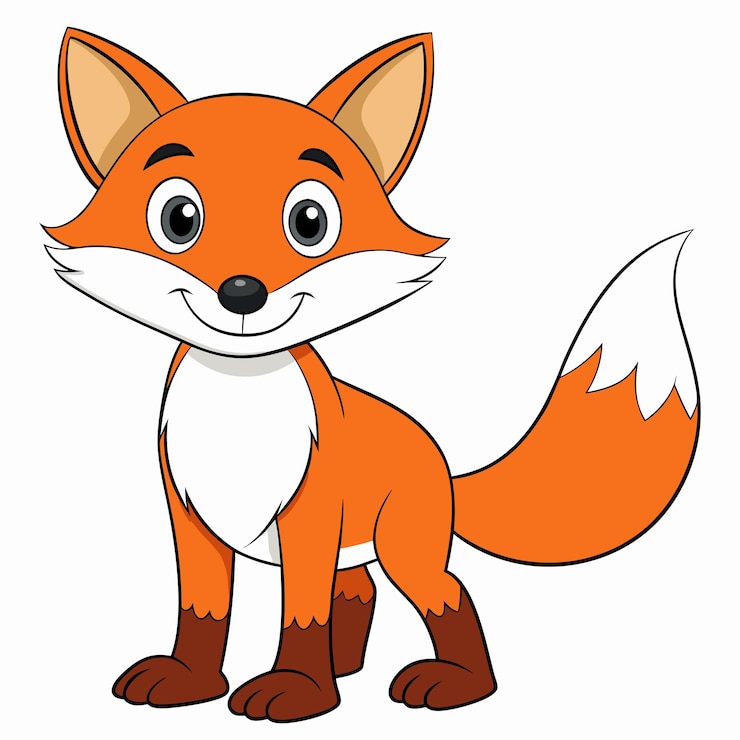 Vector eenvoudig en schattig vos icoon