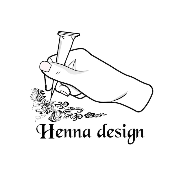 Eenvoudig Henna Mehedi-ontwerp met de hand