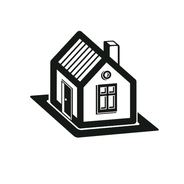 Eenvoudig herenhuis pictogram geïsoleerd op een witte achtergrond, vector abstract huis. Landhuis, conceptueel teken het beste voor gebruik in grafisch en webdesign.