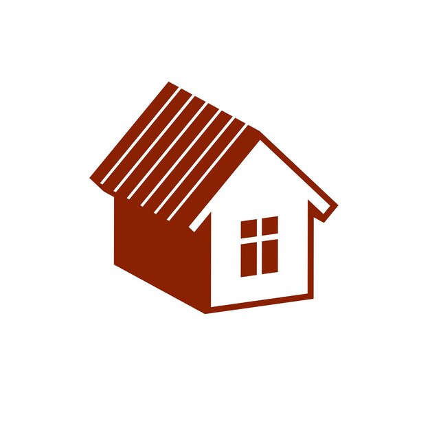 Eenvoudig herenhuis pictogram geïsoleerd op een witte achtergrond, vector abstract huis. Landhuis, conceptueel teken het beste voor gebruik in grafisch en webdesign.