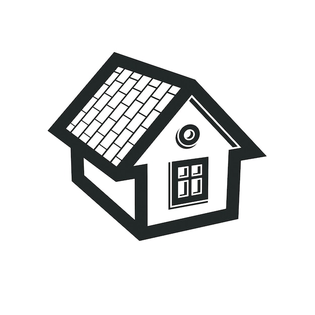 Eenvoudig herenhuis pictogram geïsoleerd op een witte achtergrond, vector abstract huis. Landhuis, conceptueel teken het beste voor gebruik in grafisch en webdesign.