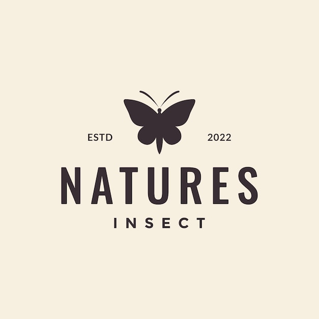 Eenvoudig hipster-vlinderlogo-ontwerp