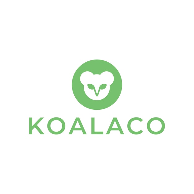 Eenvoudig hoofd koala pictogram logo