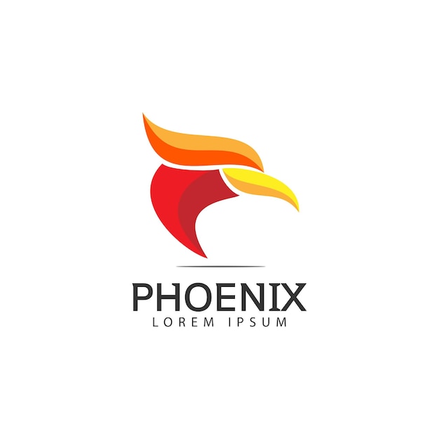 Eenvoudig hoofd phoenix bird logo ontwerp sjabloon vector illustratie symbool